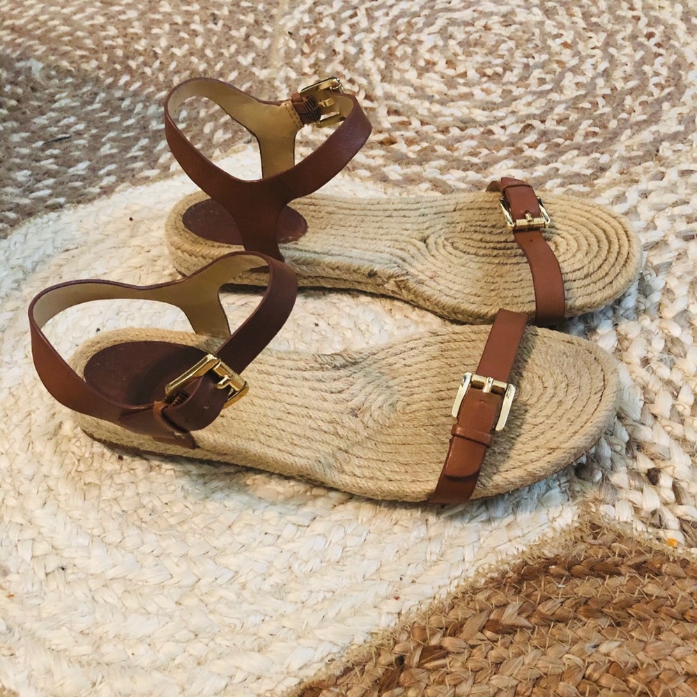 Leather Tan Buckle Michael Kors Sandals